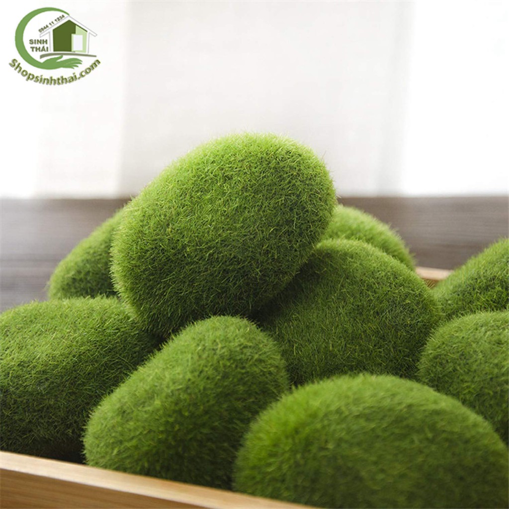 Bịch 6 cục đá rêu giả - rêu đá nhân tạo phủ cỏ xanh trang trí
