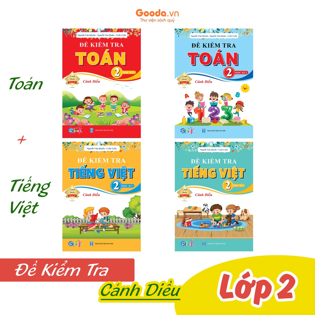Sách combo đề kiểm tra toán, tiếng việt lớp 2 - cánh diều - bản quyền