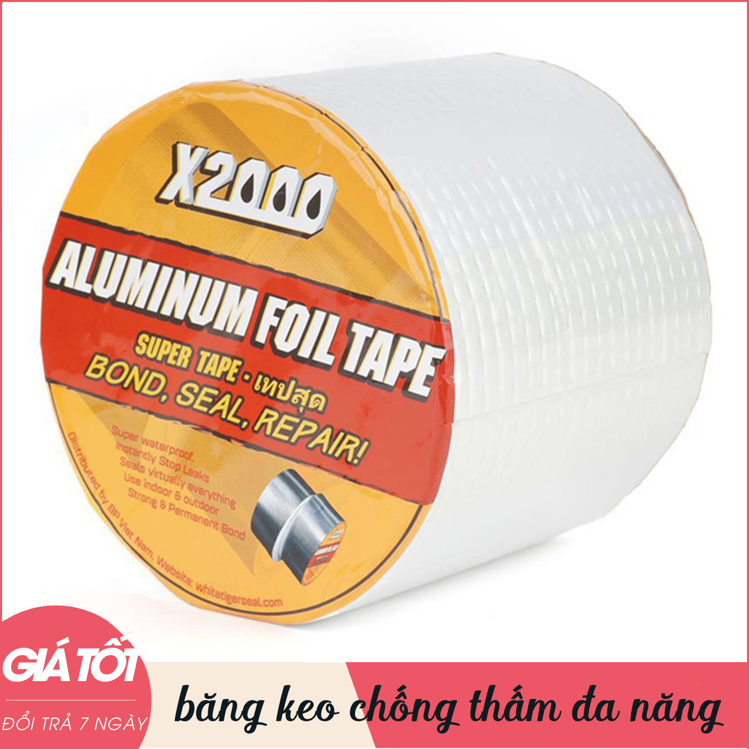 [ Loại Khổ Lớn rộng 5cm-30cm dài 5 mét ] Băng Keo Chống Thấm, Băng Keo Bê Tông x2000 Siêu Dính Khổ Rộng 5cm-10cm-20cm-30cm dài 5m, dán trên tất cả các bề mặt như gỗ, kính, nhựa, tôn, sắt, bê tông, Keo siêu dính, keo chống thấm mái nhà