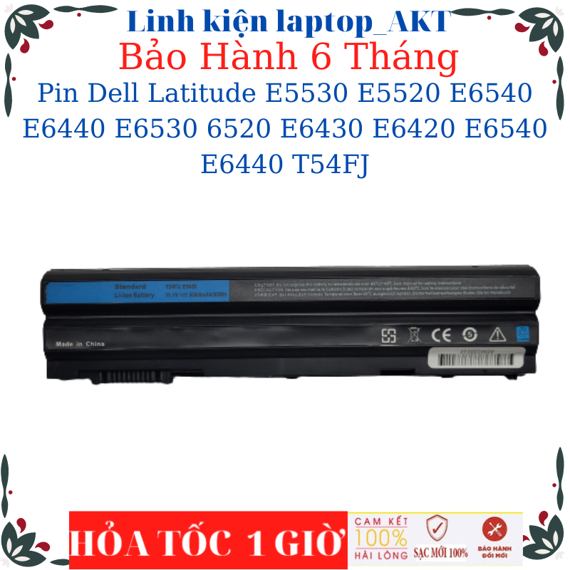 Pin laptop dell latitude e5420 e5530 e5520 e6540 e6440 e6530 6520 e6430 e6420 e6540 e6520 e6440 vostro 3560 pin dell t54fj 8858x