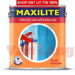 Sơn dầu Maxilite màu trắng sứ 800ml dùng cho gỗ và sắt giúp bề mặt bóng mịn
