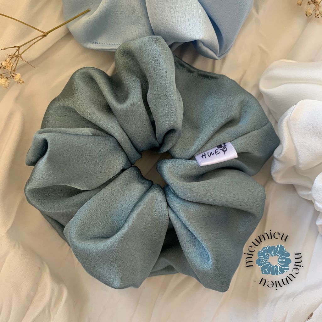 Cột tóc scrunchies handmade chất liệu lụa mềm mịn chun co giãn bảo vệ tóc S1002