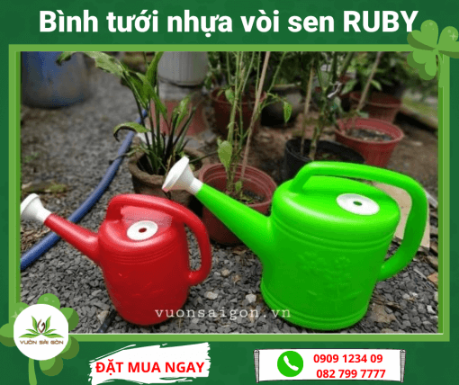 Bình tưới cây 5 lít bình tưới nhựa vòi sen RUBY, tưới vòi sen bền, tia nước mịn đều, giao màu ngẫu nhiên