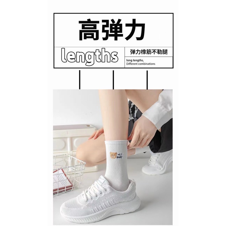Tất vớ nữ co cổ hình gấu cute