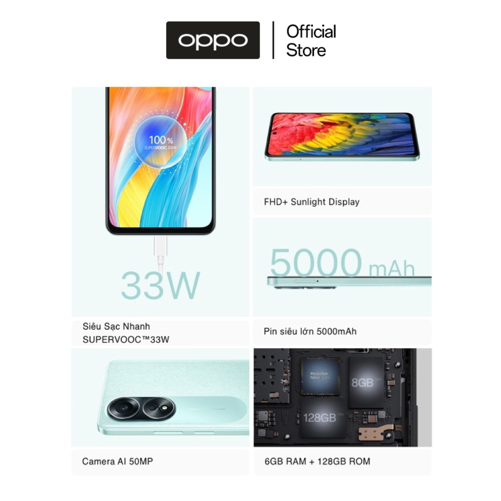Điện Thoại OPPO A58 (6GB/128GB) - Hàng Chính Hãng