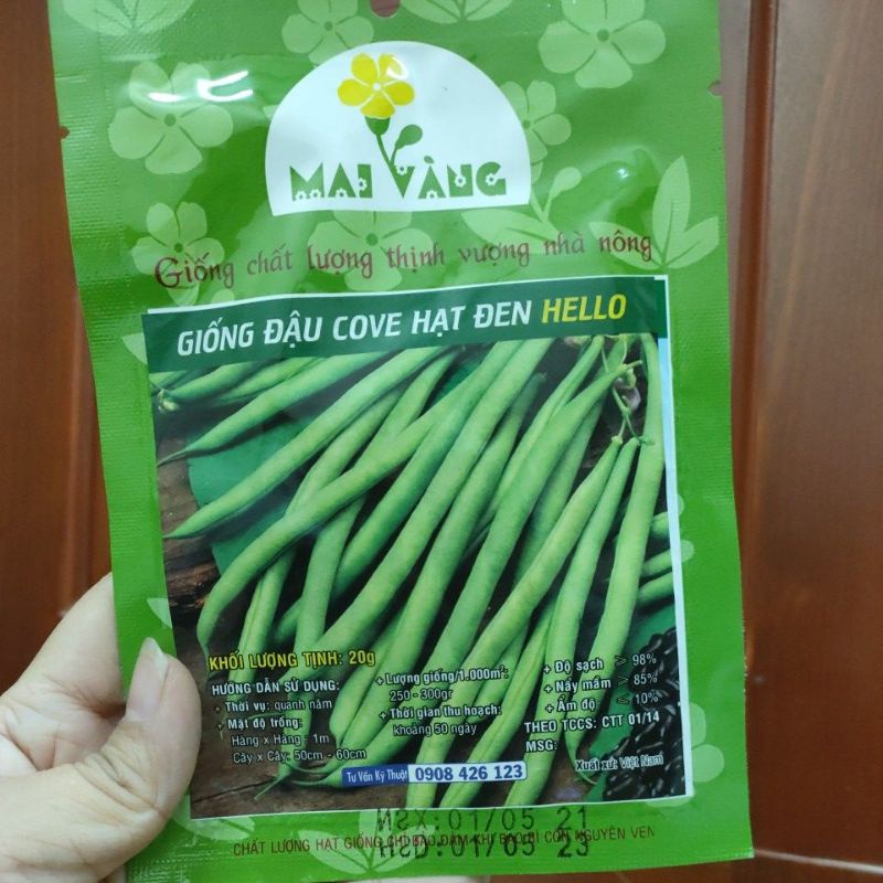 [gói 20g] Hạt giống Đậu Cove leo hạt đen