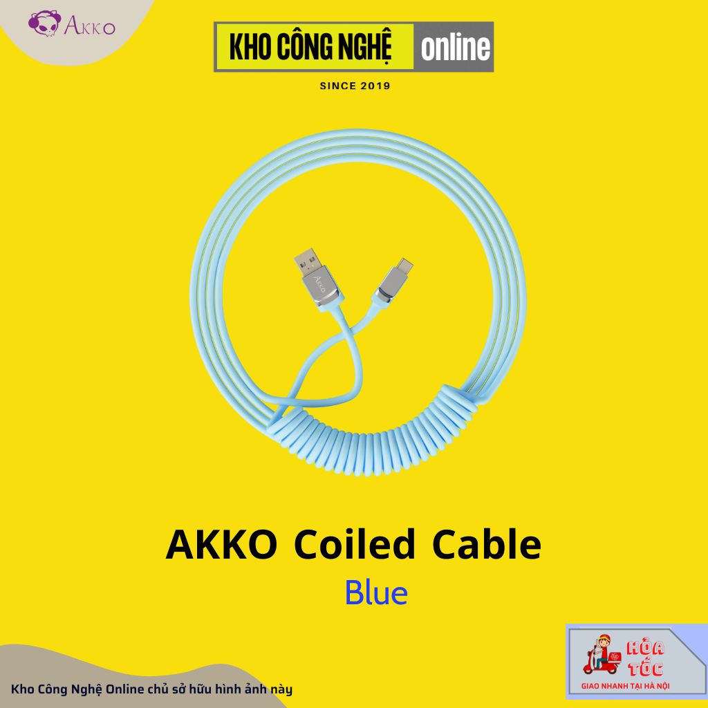 Dây cáp AKKO Coiled Cable (Black / White / Pink / Blue)