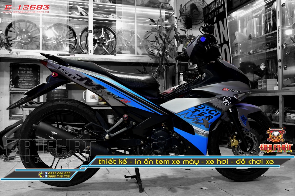 Tem Trùm Exciter 150 MX Xám Đen - E-12683