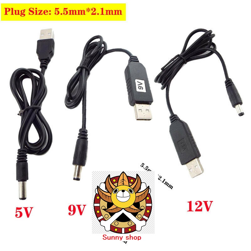 Cáp Chuyển Đổi Cấp Điện 5V USB sang 5V / 9V / 12V (Mất điện vẫn có Mạng & WiFi)
