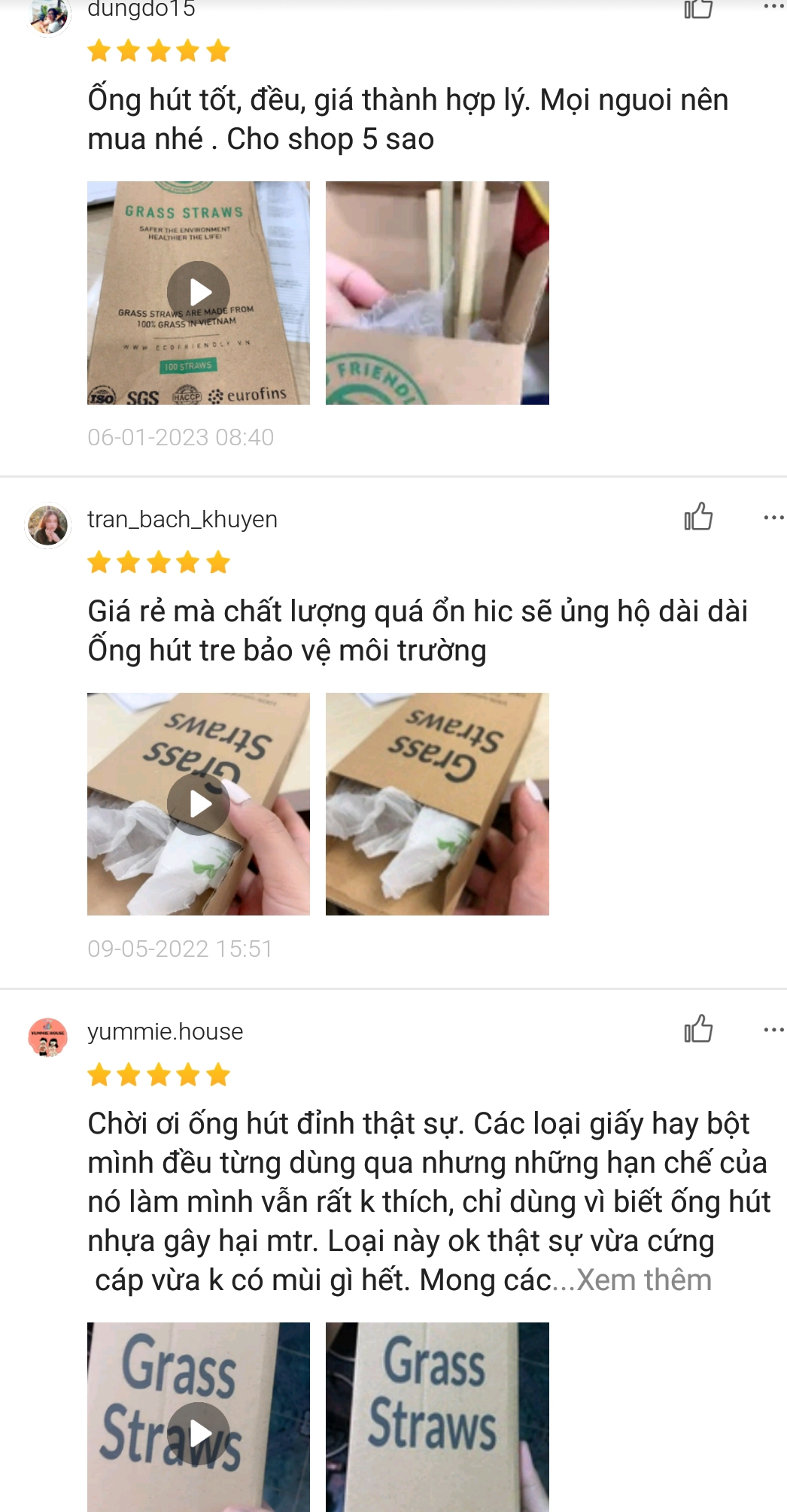 [Combo 2 Hộp] Ống hút cỏ bàng 20 cm - 100 ống/hộp