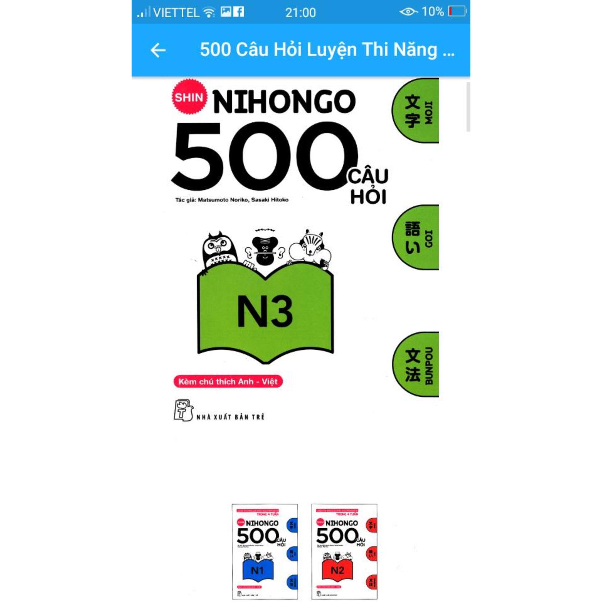 [HCM]Shin nihongo 500 câu hỏi N3