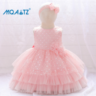 MQATZ Gửi Băng Đô Váy Dạ Hội Đầm Sinh Nhật Thứ Nhất Lễ Rửa Tội Quần Áo Cho thumbnail