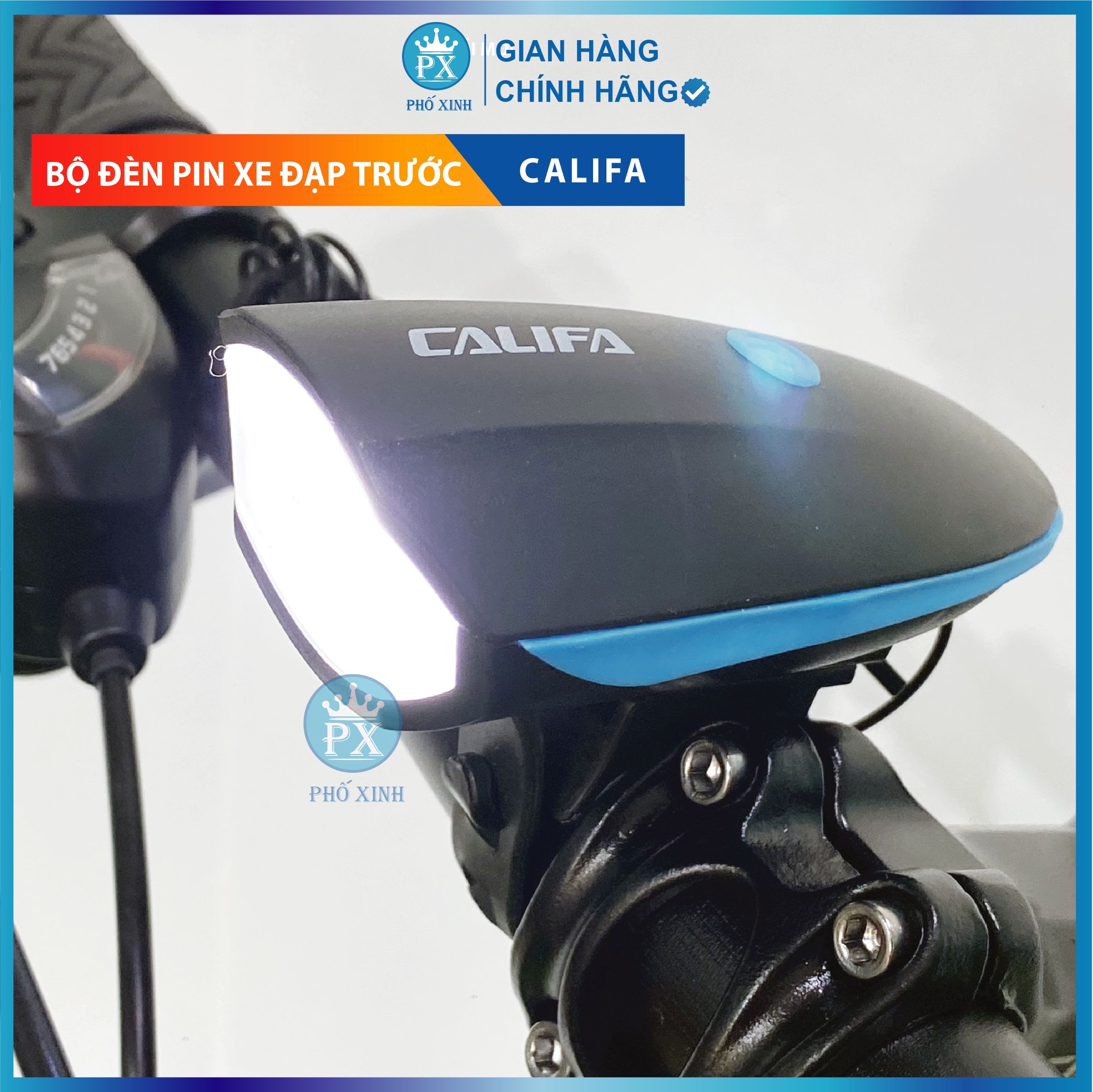 Đèn trước có còi CALIFA CX8 sạc usb
