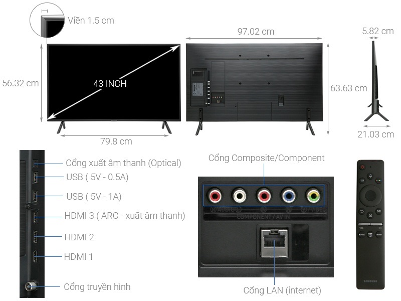 Smart Tivi Samsung 4K 43 inch 43RU7200