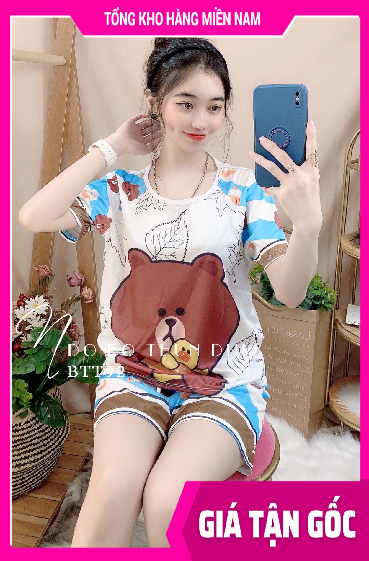 "Đồ bộ nữ mặc nhà chất thun mềm in hình hoạt hình dễ thương 🛑 Ảnh thật 🛑 Đồ bộ mặc nhà 🛑 Đồ bộ hoạt hình 🛑 Đồ bộ ngủ 🛑 Đồ bộ dễ thương 🛑 BTT92 🛑 Đồ bộ nữ