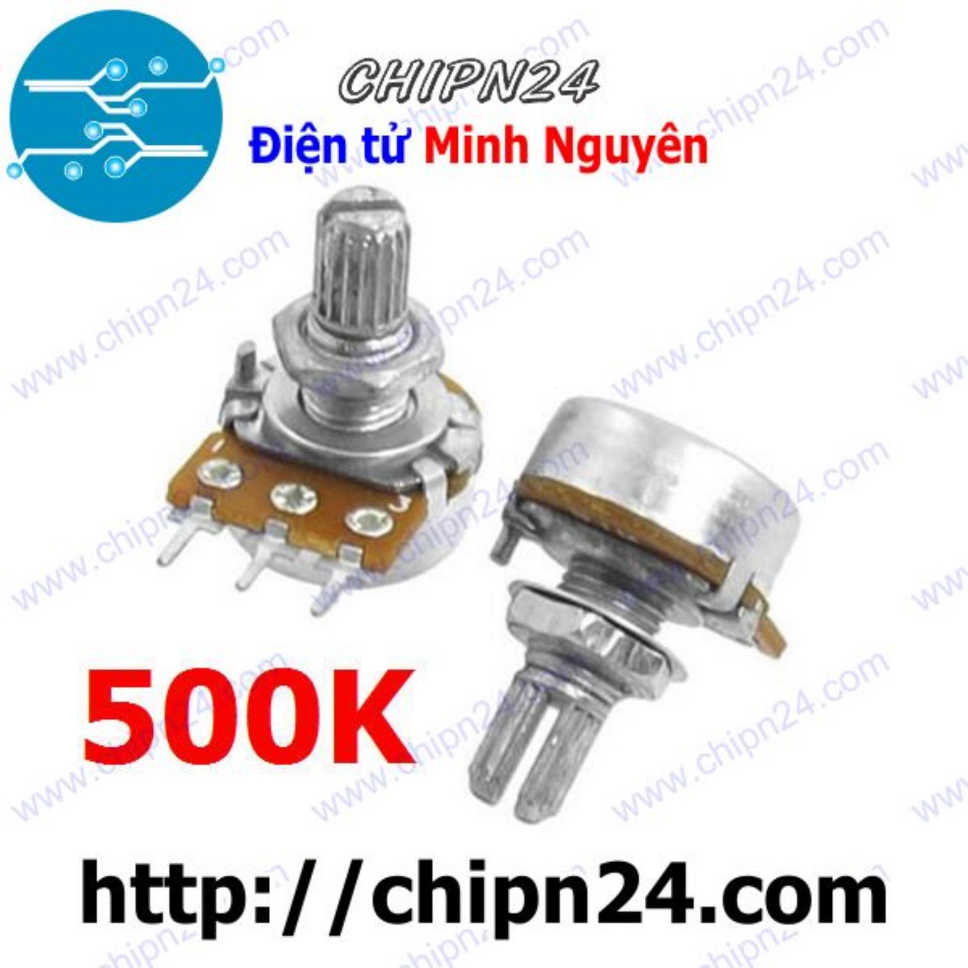[3 cái] (F33.1) Biến trở Volume Đơn 500K WH148 (B504 504 Trục dài 15mm 3 chân)