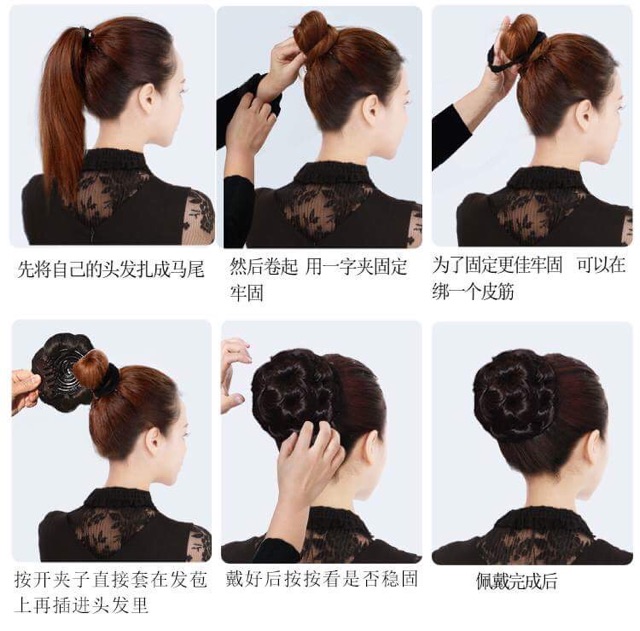 Tóc Búi Hoa Gắn Hạt Trắng Sang Chảnh
