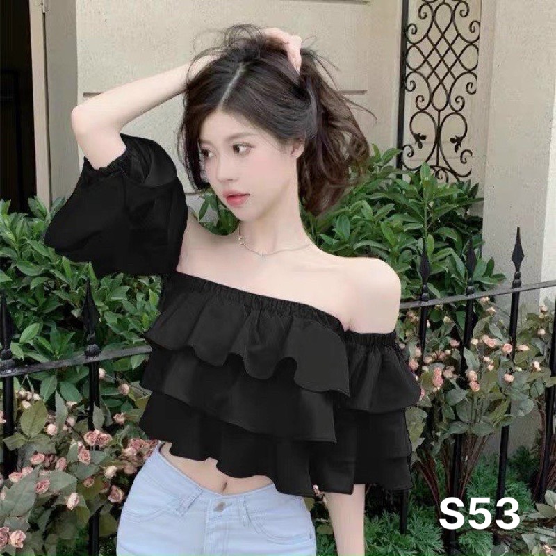 Sét bộ đũi sọc phối ren cánh tiên chân váy nhiều tầng M77