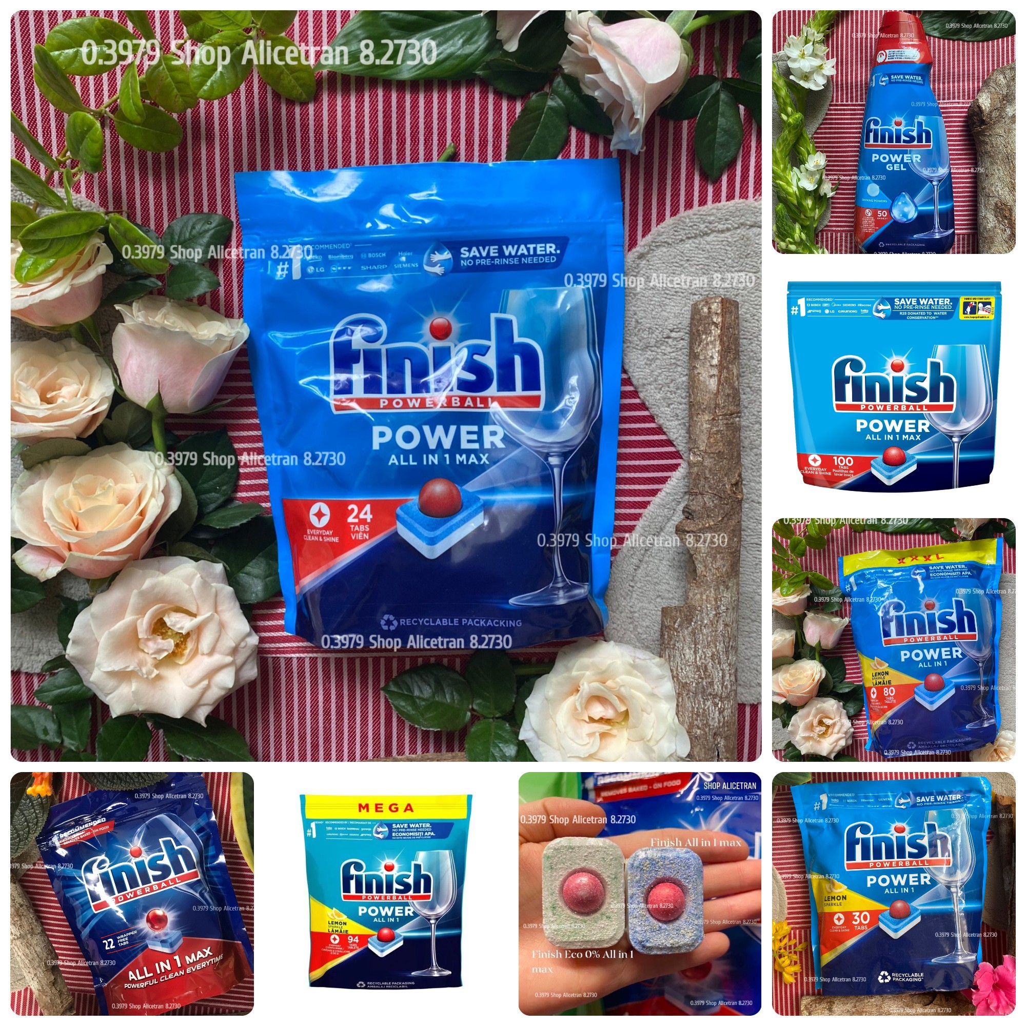 [HCM]Viên rửa & Gel rửa chén bát Finish All in 1 (max) 10x chức năng màng bọc tự tan