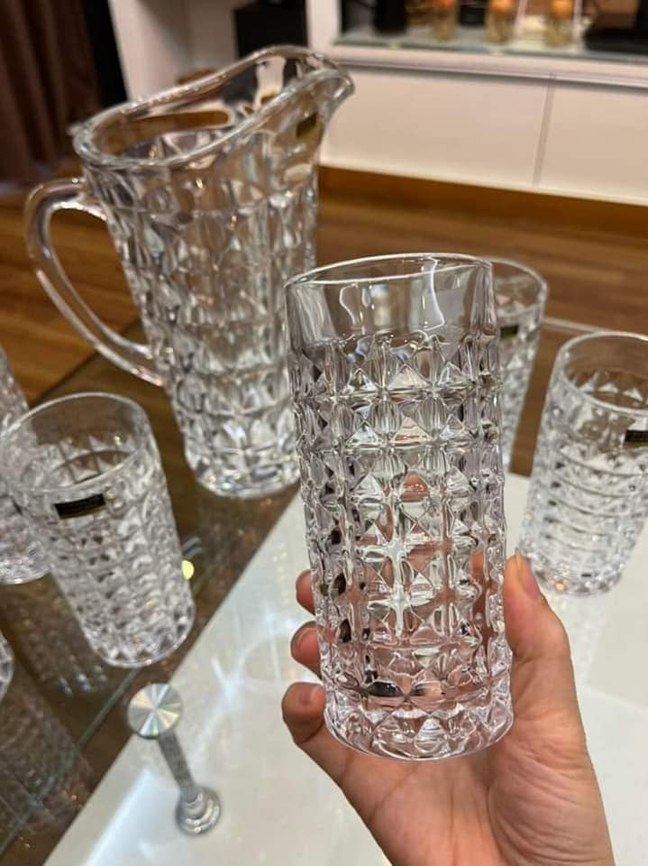 Set 6 cốc cao 260ml và bình Bohemia Diamond