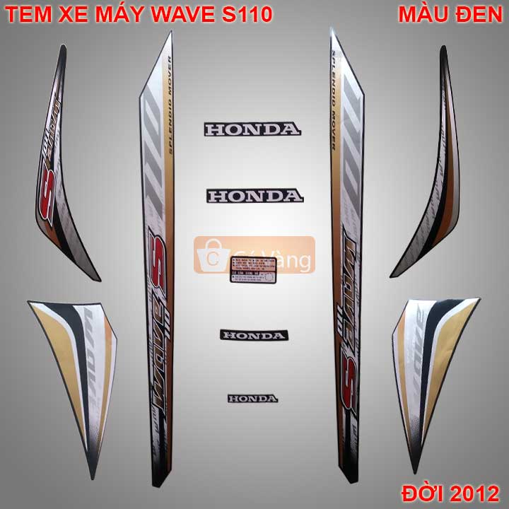 [HCM]Tem xe máy Wave S110 MÀU ĐEN đời 2012 chất lượng