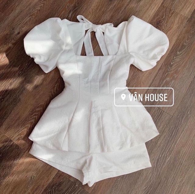 [HCM]Set áo cột nơ phối quần hot trend
