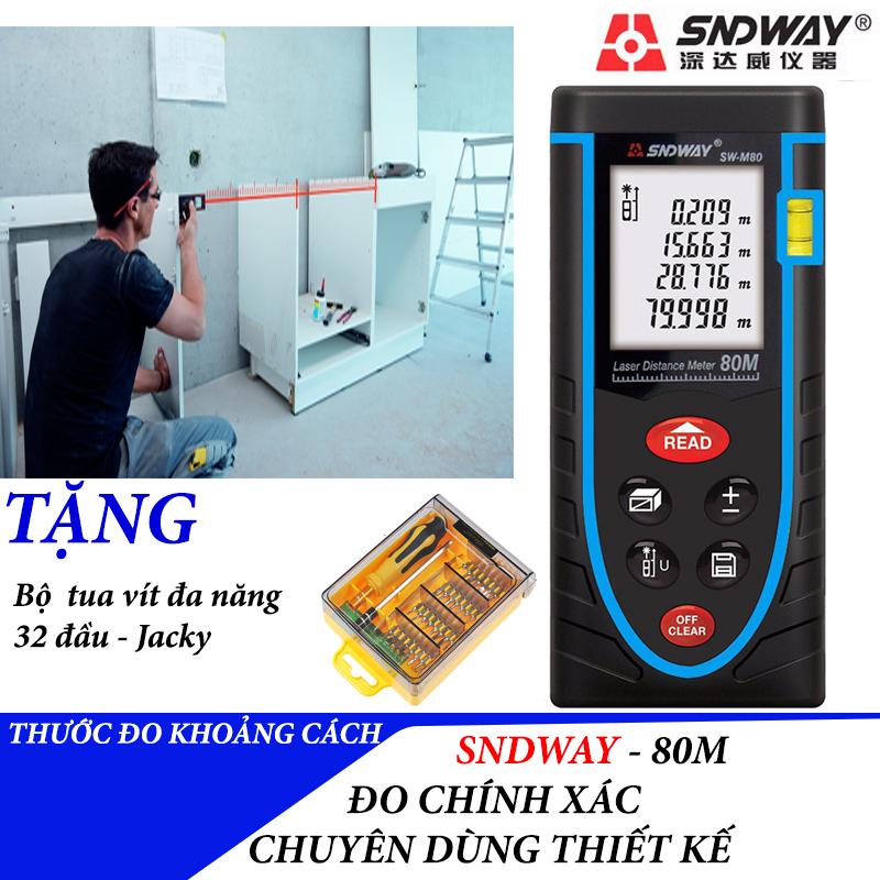 [TẶNG] Bộ Tua vít đa năng 32 đầu Jacky cao cấp KHI MUA Thước đo Khoảng cách Laser SNDWAY SW-80m phạm vi đo 80m Chuyên dụng cho thiết kế