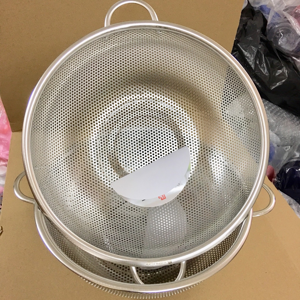 Rổ inox cao cấp Hàn Quốc không hoen gỉ 2 tay quai size 28.5cm - 31.5cm, chịu nhiệt tốt 200 độ c