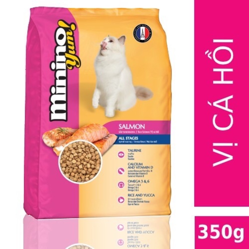 [350gr] Thức ăn cho mèo Minino Yum Salmon 350gr/gói