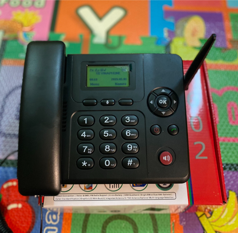 Điện thoại bàn không dây lắp sim viettel vina mobifone ets602 loại 2 sim 2 sóng, ghi âm cuộc gọi.