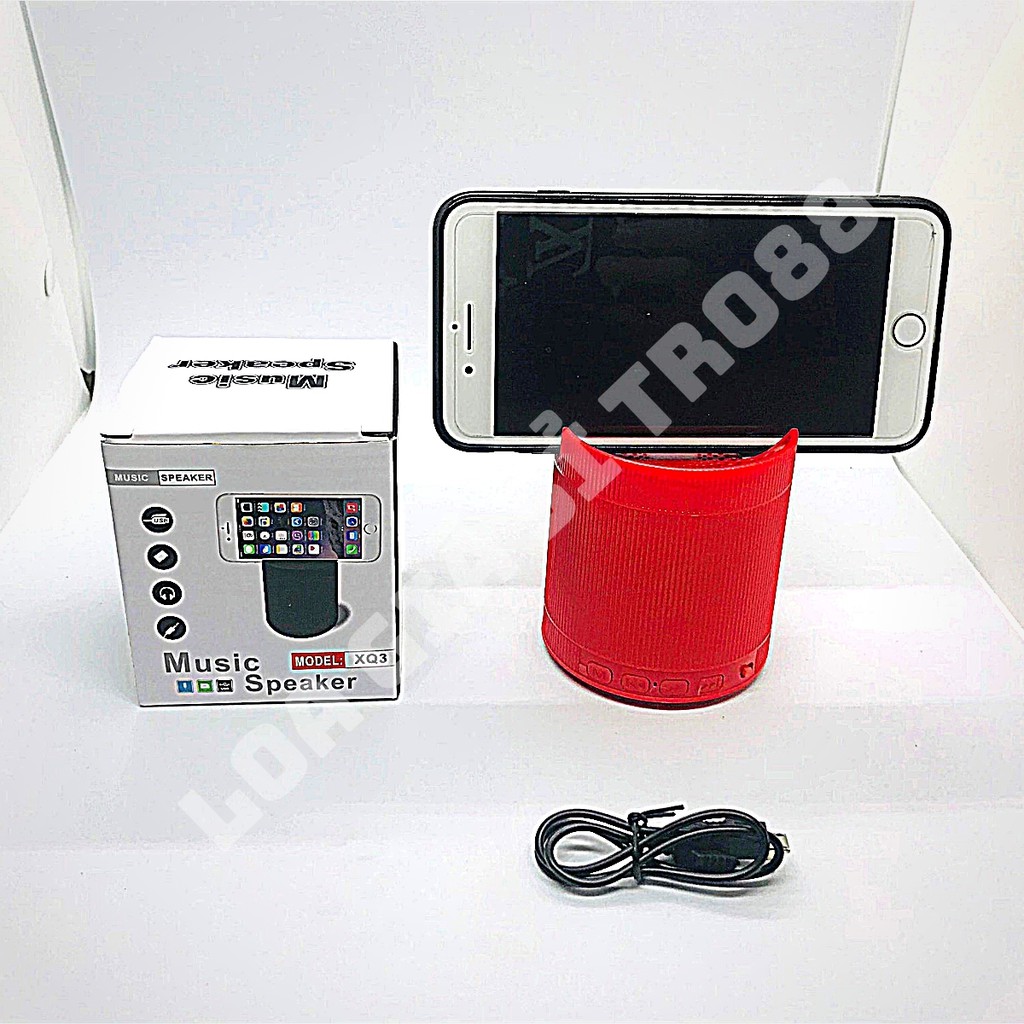 Loa Bluetooth Mini XQ3 Không Dây Kiêm Giá Đỡ Điện Thoại Hỗ Trợ Tai Nghe Và USB Tiện Lợi
