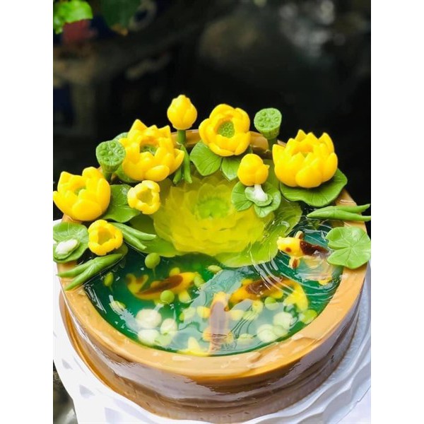 Set 4 Khuôn Silicon Rau Câu Hoa Sen Thái Nhỏ, Đài Sen, Ếch