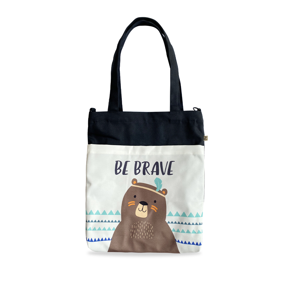 Túi Tote canvas in hình Ziczac Design
