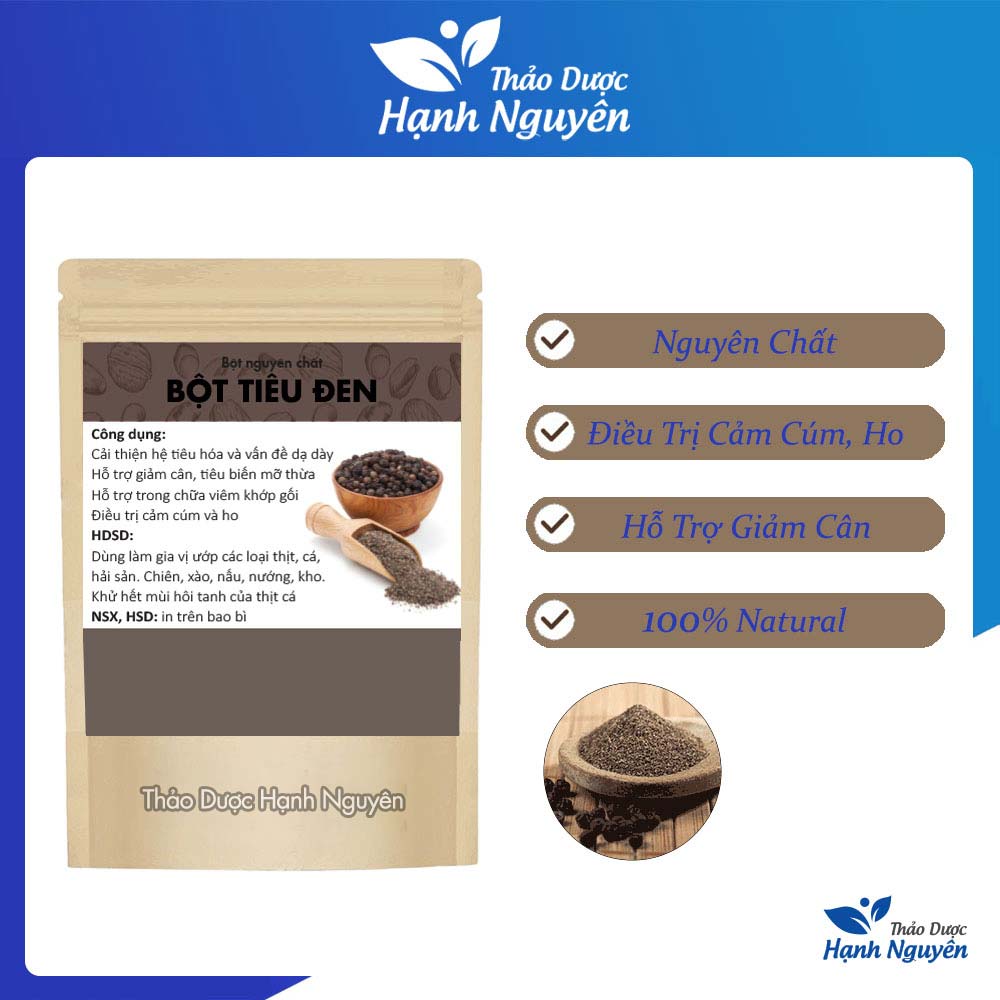 Bột tiêu đen nguyên chất 100g - Thảo Dược Hạnh Nguyên