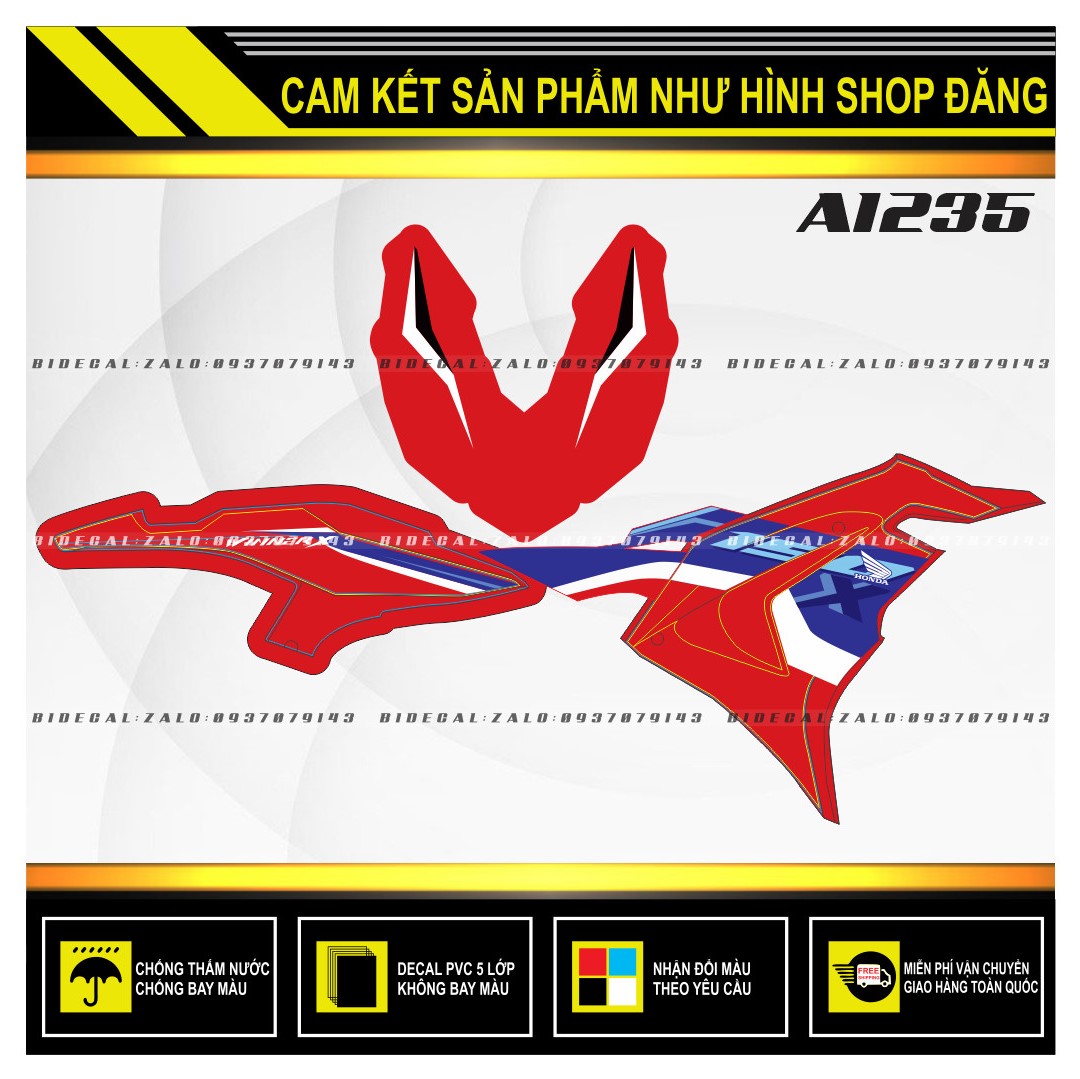 TEM RỜI WINNER X V3 CHẾ DÁN XE ĐỎ