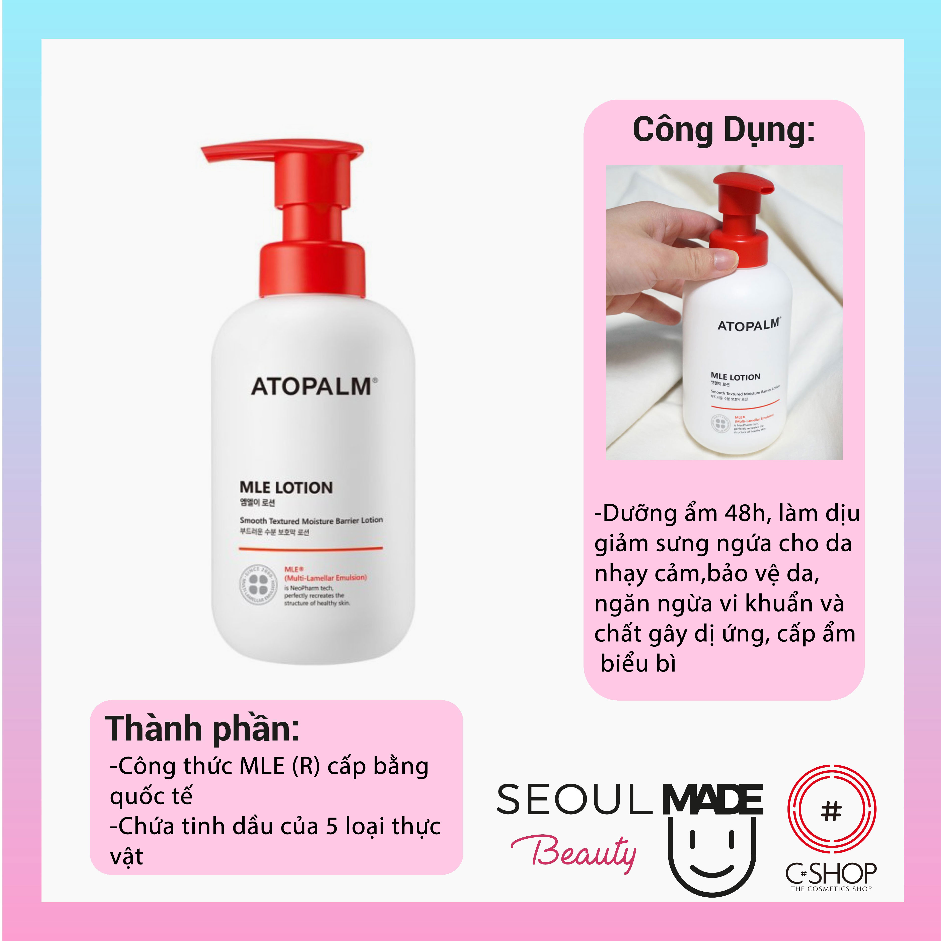 Sữa dưỡng thể cho bé Atopalm MLE Lotion 200ml