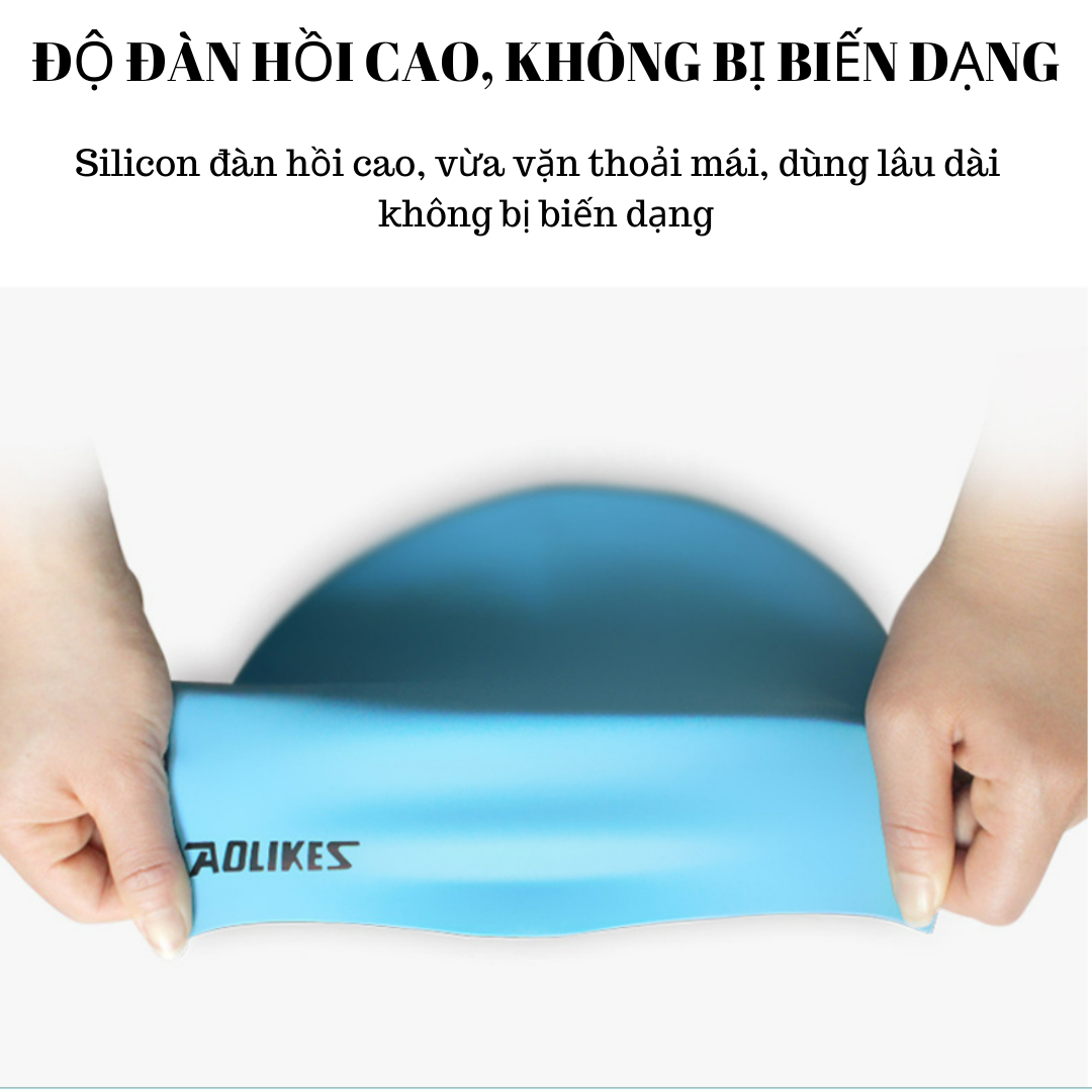 Nón bơi Mũ bơi Aolikes silicon chống thấm nước