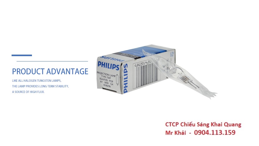 (SALE) Bóng đèn halogen Philips type 7387 6V 10W G4 Philips