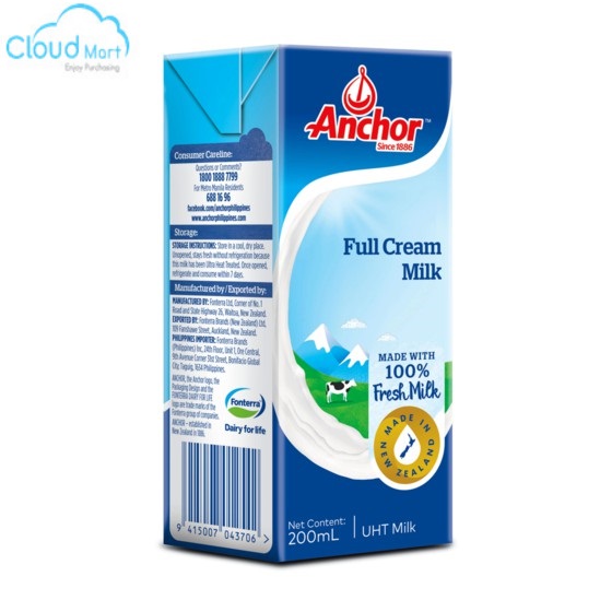 Sữa Tươi Anchor Full Cream 1L - Nguyên liệu pha chế Cloudmart