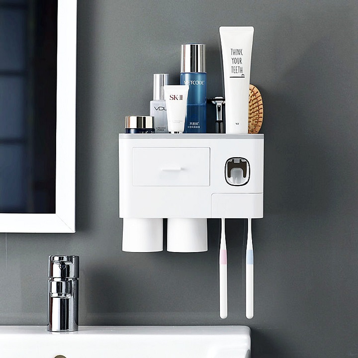Bộ nhả kem đánh răng tự động 2 cốc mẫu mới