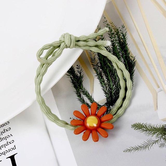 Set 10 Dây Thun Cột Tóc, Buộc Tóc Hoa Cúc Kiểu Hàn Quốc.