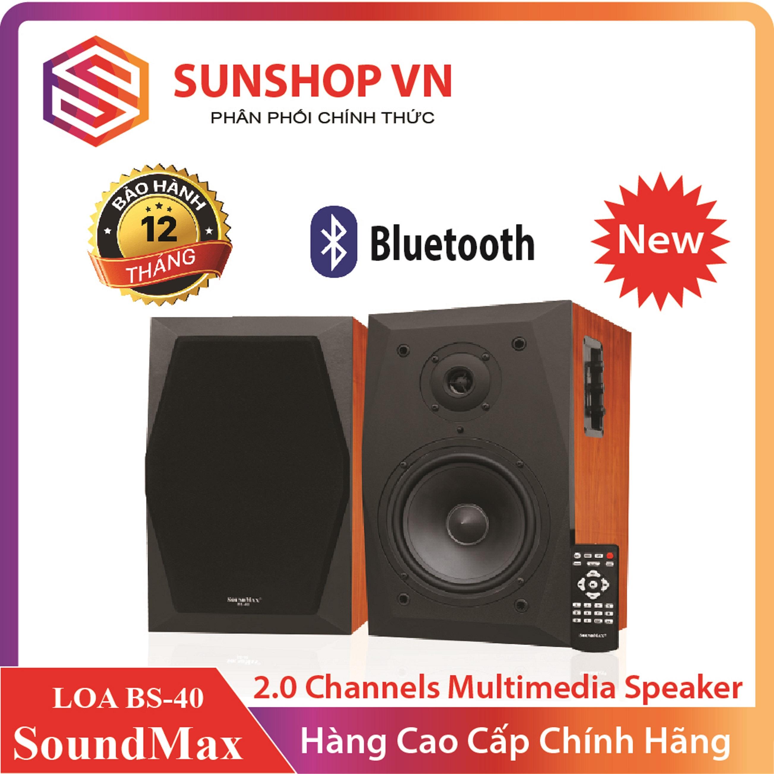Lloa SoundMax BS40 (2.0) cao cấp, hỗ trợ USB/SD Card 128GB, Bluetooth, Optical