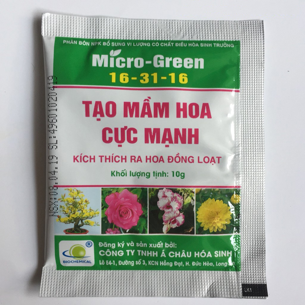 Phân bón NPK Micro Green 16-31-16 bổ sung vi lượng tạo mầm hoa cực mạnh - kích thích ra hoa đồng loạt cho các loại hoa | Vạn Tín Store