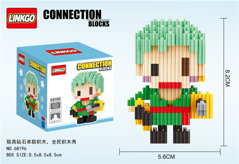 Đồ chơi lắp ráp lego Zoro (One Piece) - Mô hình 3D LINKGO Nanoblock