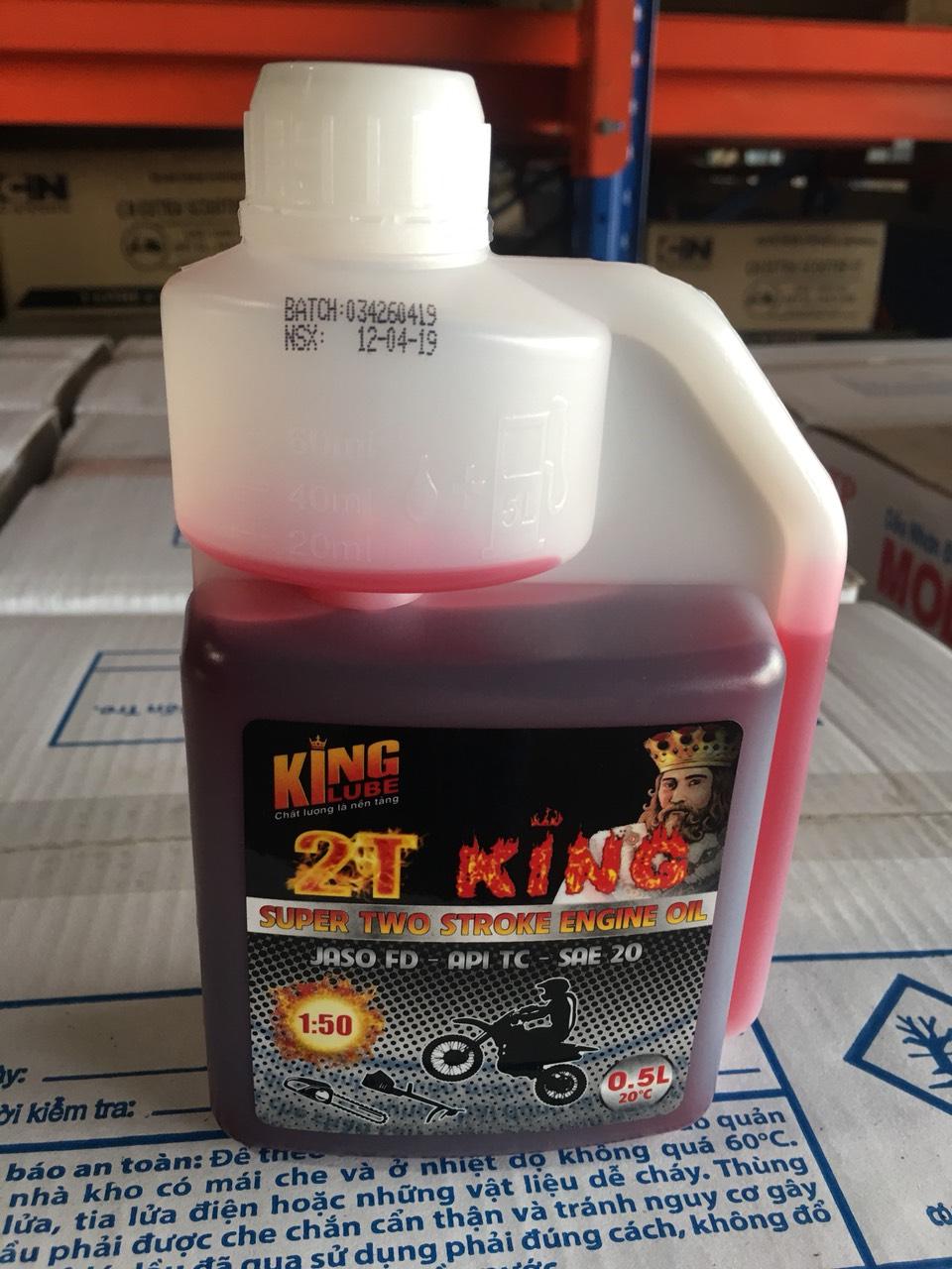 Dầu Nhớt Động Cơ 2T King - API TC JASO FD SAE20 - 500ml - Đỏ