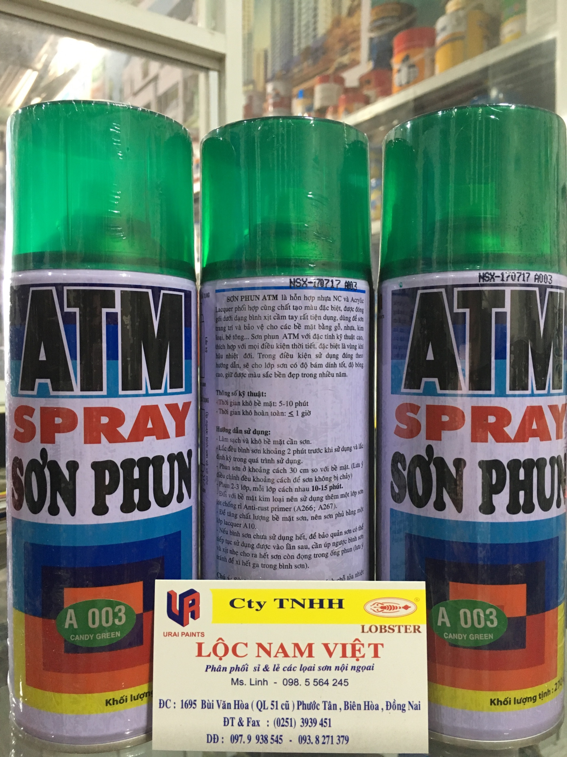 Sơn xịt xe máy ATM màu xanh Candy Green A003