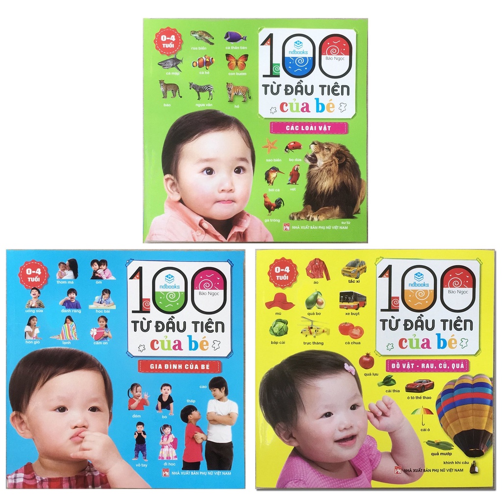 Sách - combo 3 cuốn 100 từ đầu tiên của bé