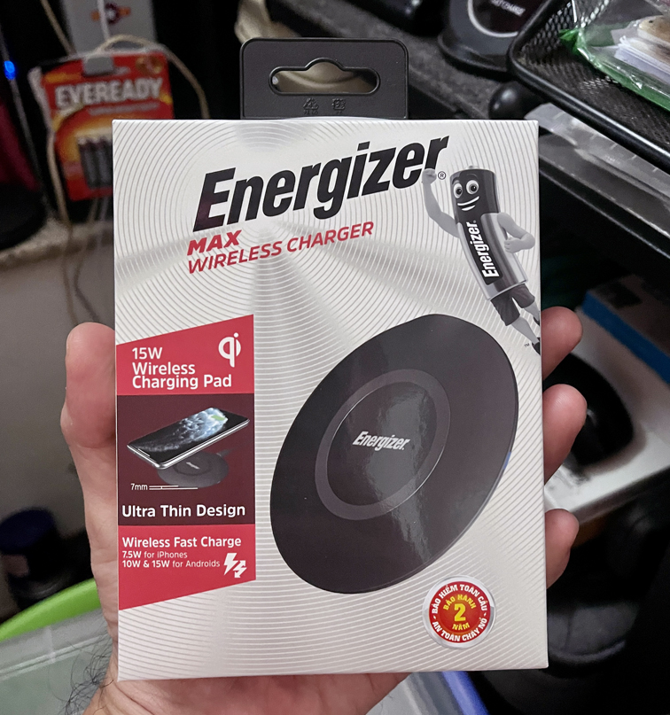 [HCM]Đế sạc không dây Energizer 15W kèm cáp MicroUSB - WCP105 (BẢO HÀNH 2 NĂM 1 ĐỔI 1)