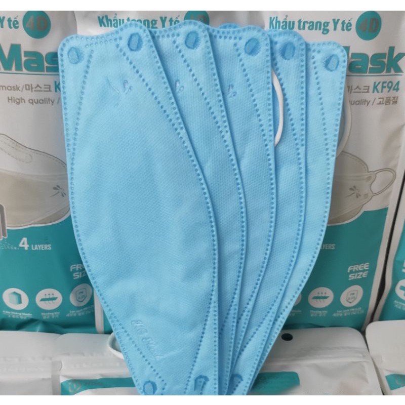 Khẩu trang y tế kf94 4d hoàng dũng mask thùng 300 cái 4 lớp không mùi kt07