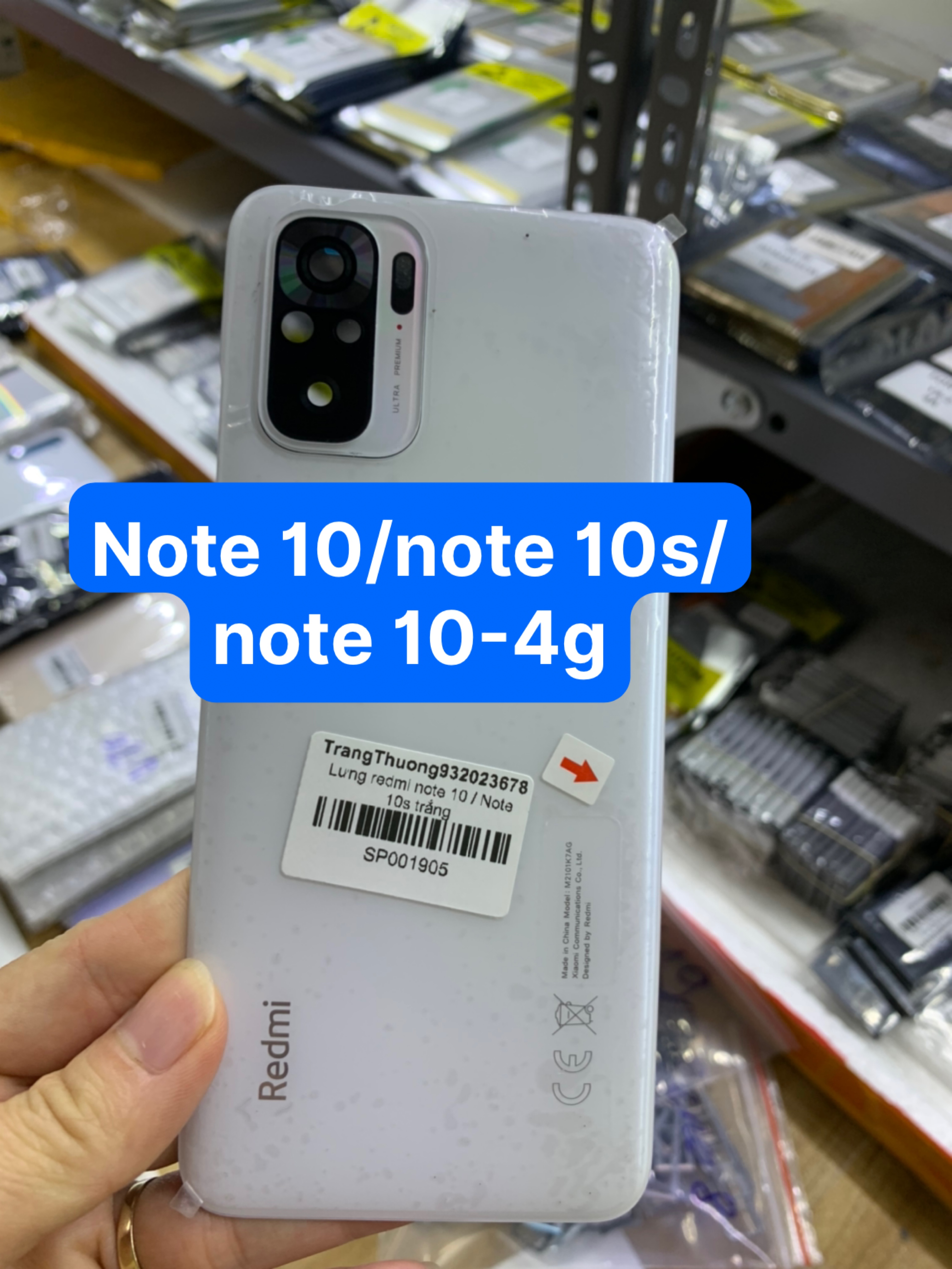 lưng kèm kính camera zin mới điện thoại xiaomi redmi note 10/ note 10s/ note 10-4g